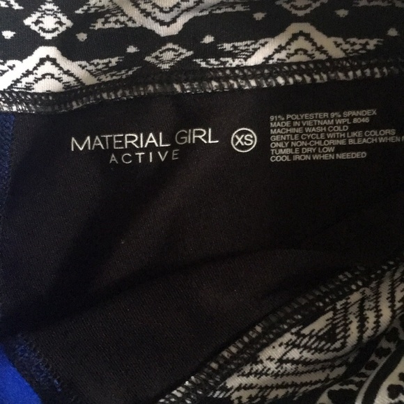 Material Girl Blue and Black Leggings - Picture 2 of 2